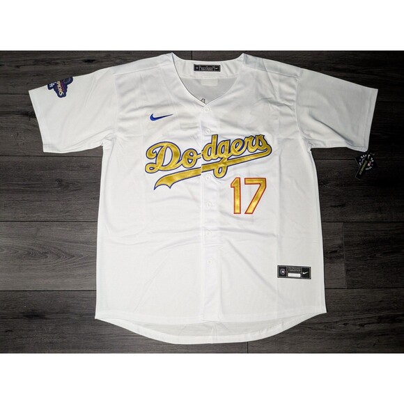 Los Angeles Dodgers Other - Shohei Ohtani 17 Los Angeles Dodgers GOLD 2024 World Series Kanji Jersey Large